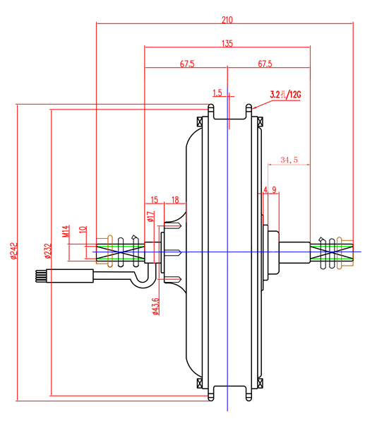 Dimensions Moteur RH205