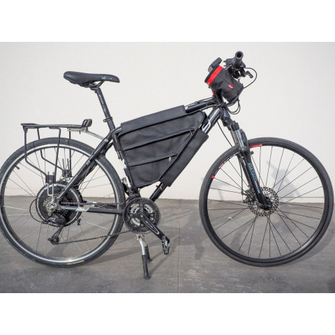 Sac triangle en cuire (sky) de cadre pour batterie