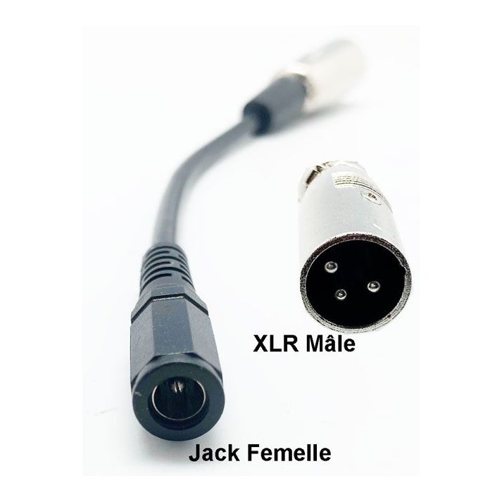 Adaptateur pour prise de charge XLR mâle - Jack femelle DC 2.1mm