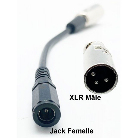 Charging adapter XLR male - Jack female DC 2.1mm