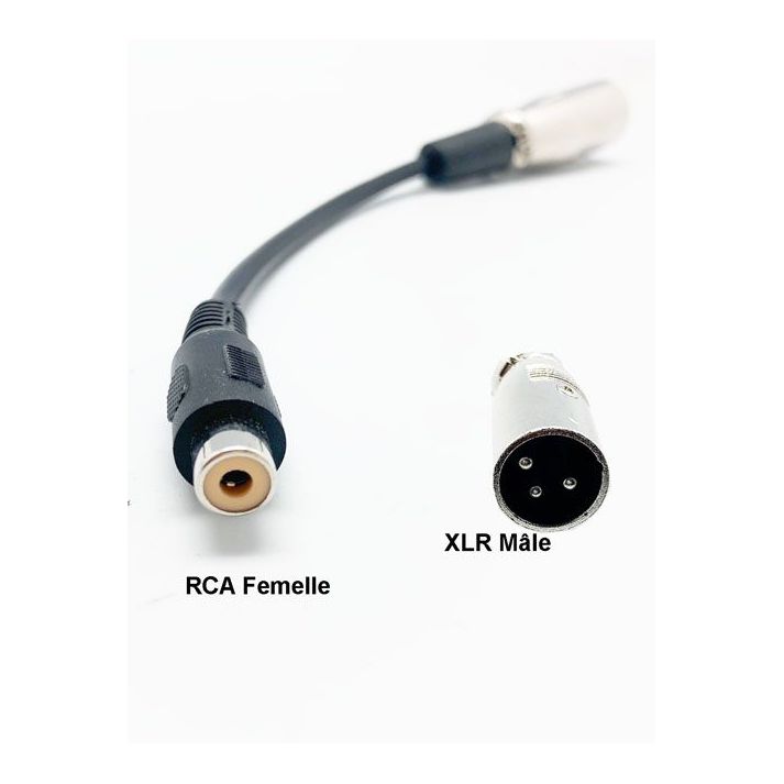 Adaptateur pour prise de charge XLR Mâle - RCA Femelle