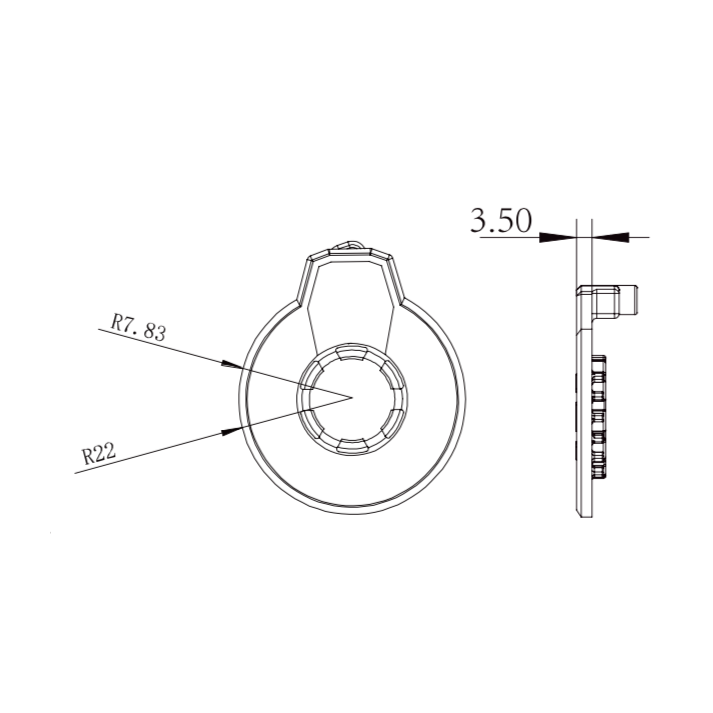 Integrated crank pedal sensor 4mm waterproof connector