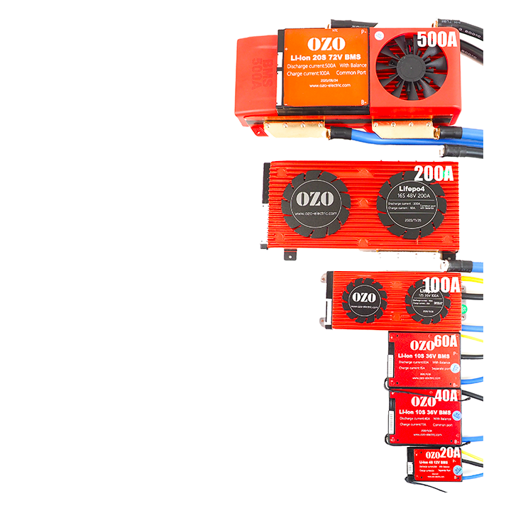 BMS OZO pour Batterie Lithium LiMn ou LiFePO4 LFP 24V 36V 48V 60V 72V