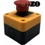 Arrêt d'urgence Ø40mm monté sur boitier simple emplacement (couleur jaune)