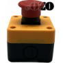 Arrêt d'urgence Ø40mm monté sur boitier simple emplacement (couleur jaune)