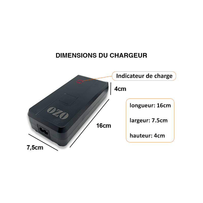 Chargeur trottinette Electrique 42V 2A Chargeur Batterie Vélo 36V Lithium +  sac