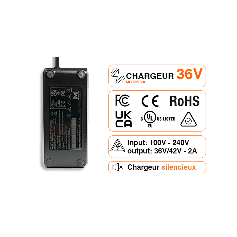 Chargeur Lithium VAE 36V 3A 