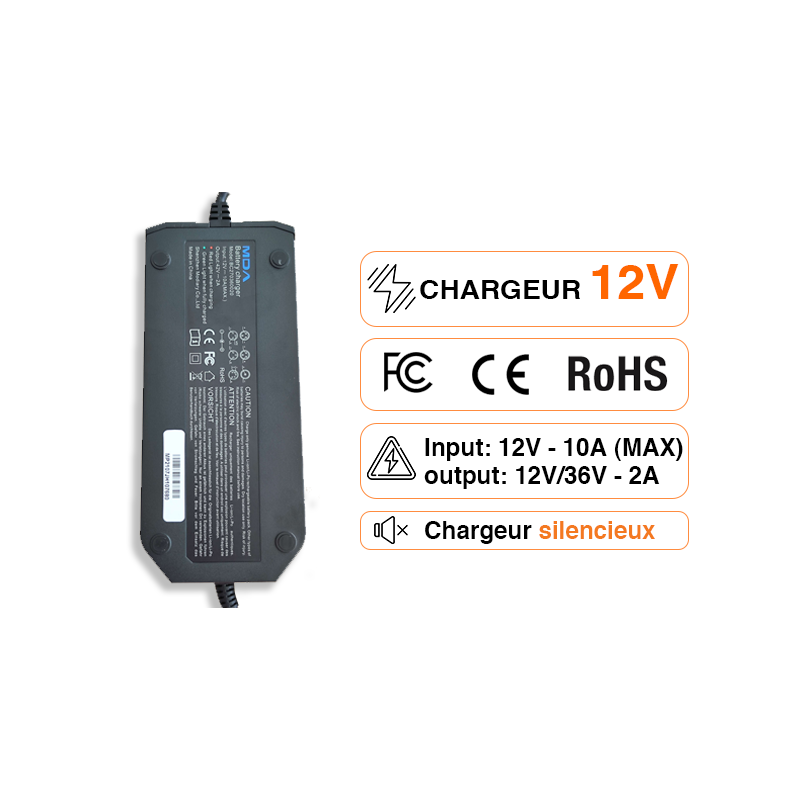 Batterie Moto Câble Chargeur 12-24V 10A Connecteur Remplacement Adaptateur