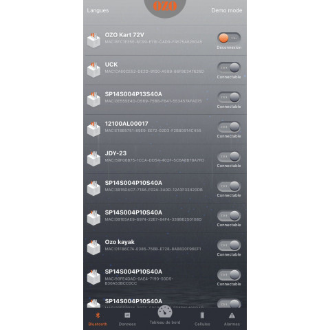 Application OZO Batteries