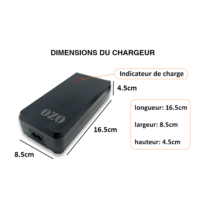 Chargeur OZO Batterie Lithium 48V 2A 4A et 5A