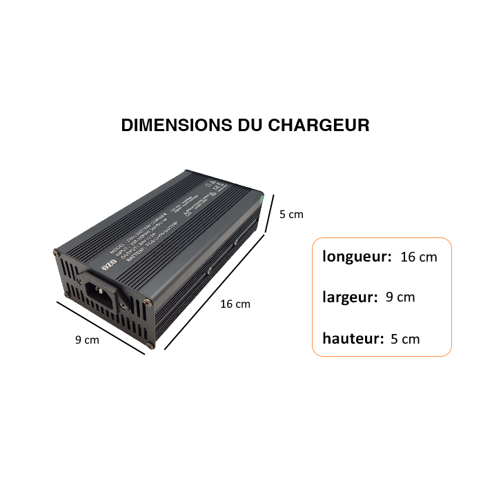 Chargeur OZO Batterie Lithium 48V 2A 4A et 5A