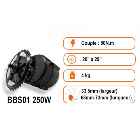 BBS01 B 250W central motor kit