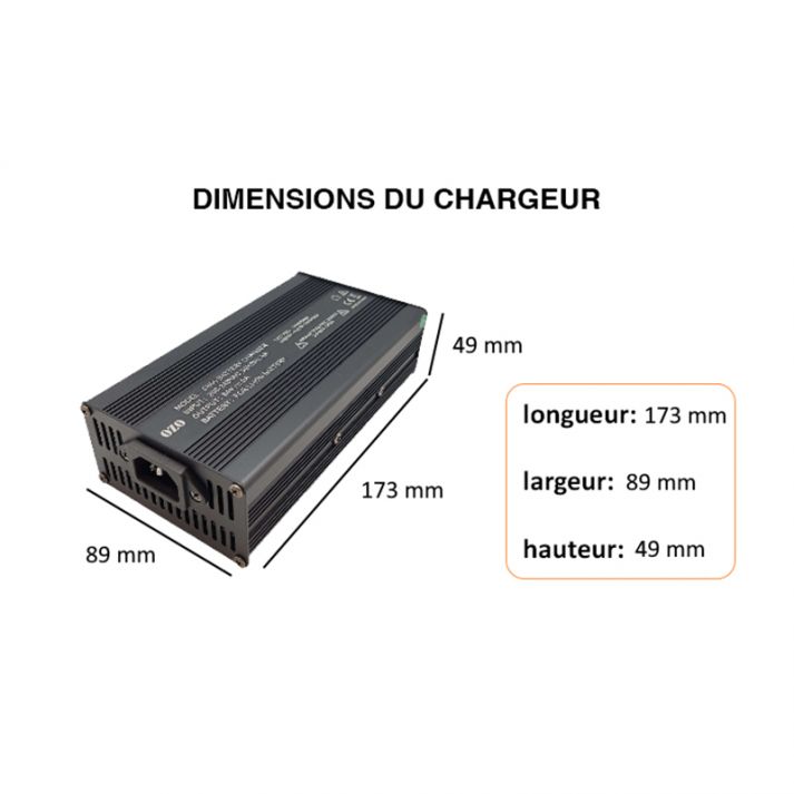 Chargeur de Batterie Lithium LiMn 60V 5A Prise Chogori pour Scooter électrique eScooter