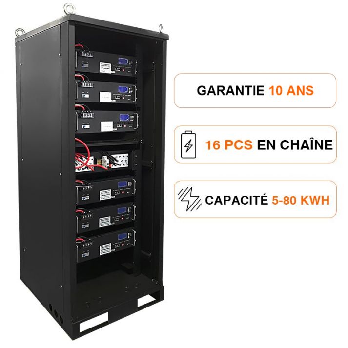 Batterie au lithium-ion 48V 100Ah 5 kWh Power Wall pour système solaire domestique.