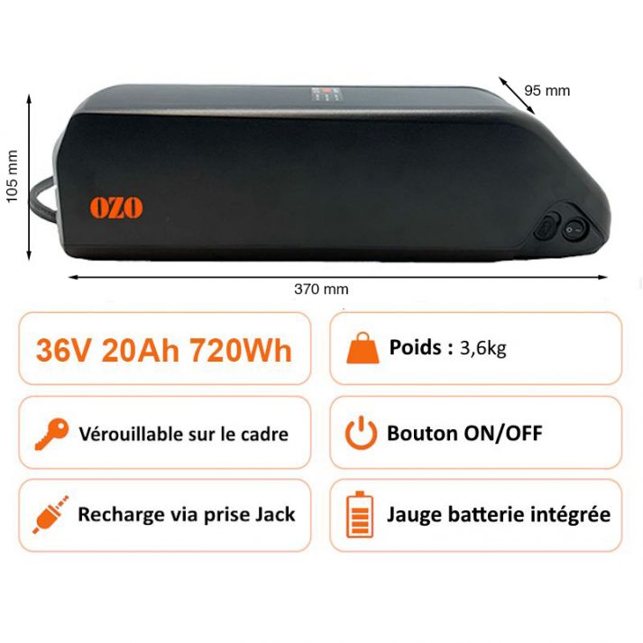 Batteries Lithium carénées 36V 230Wh à 700Wh