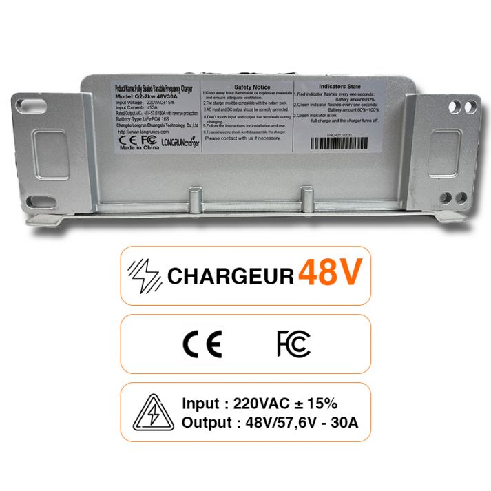 Chargeur 60V 30A étanche pour batterie Lithium