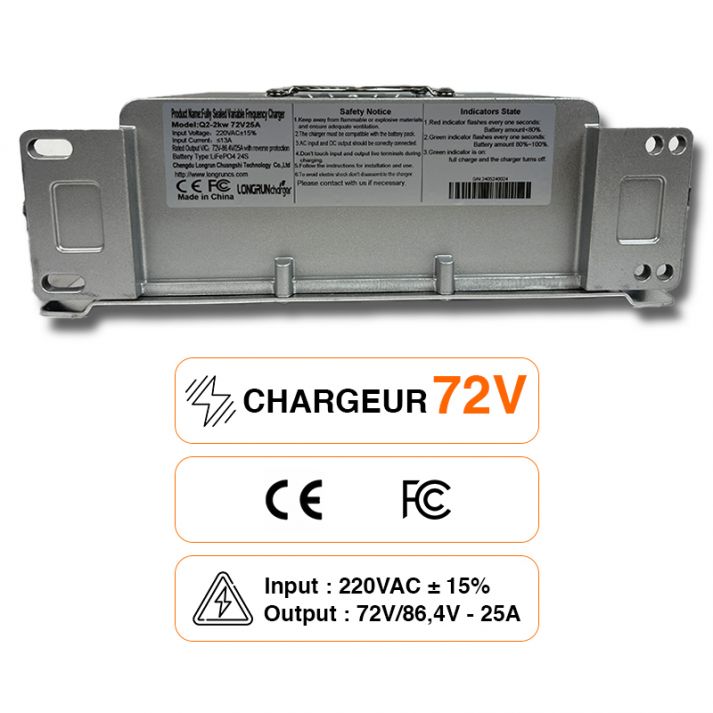 Chargeur 60V 30A étanche pour batterie Lithium