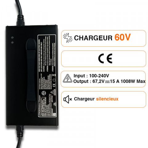 Chargeur 60V 15A pour batterie Lihtium Ion LiMn