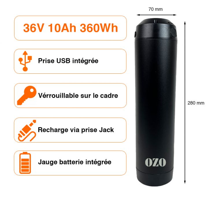 Batteries Lithium carénées 36V 230Wh à 700Wh