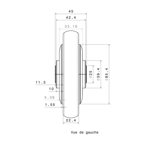 Moteur électrique roue 5" 125mm entraxe 45mm 150W 12V 24V 36V chariot de golf ou  poussette