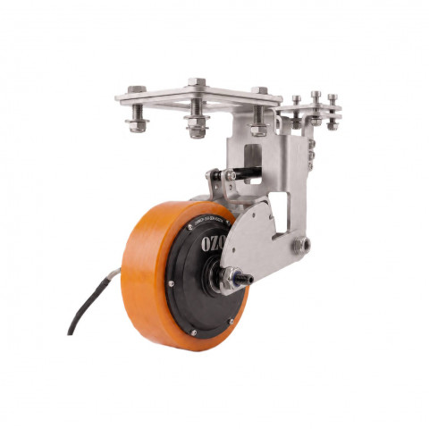 Gas-strut suspension mount for industrial electric wheel motor