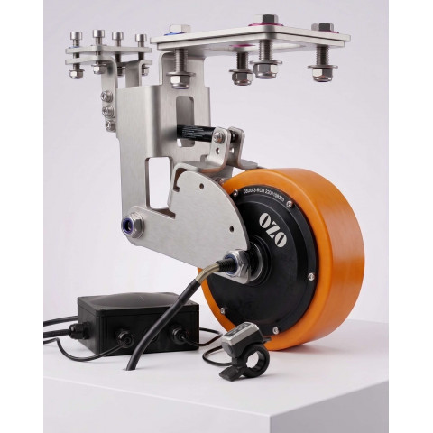 Gas-strut suspension mount for industrial electric wheel motor
