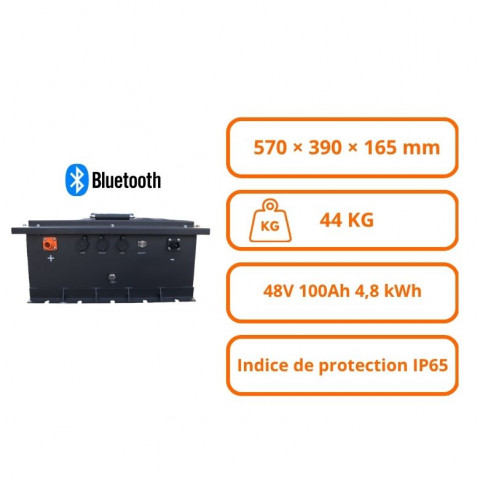 Batterie lithium LiFePO4 48V 100Ah 4,8 kWh pour bateau électrique