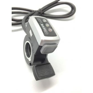 Thumb throttle with battery gauge and switch for ebikes
