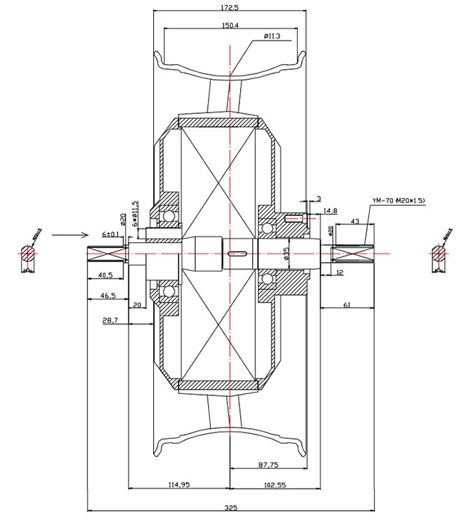 Plan 1 moteur moto roue 15000W OZO